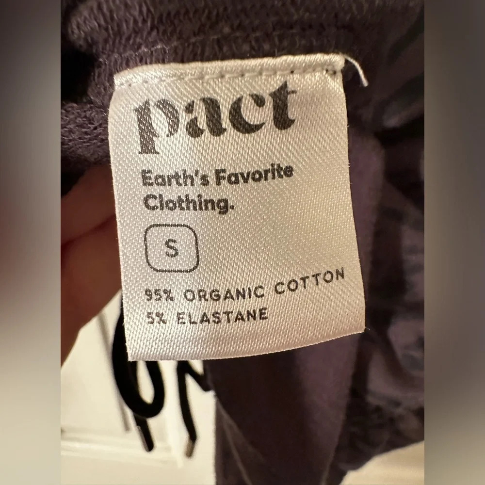 PACT Women’s ORGANIC SM Gray Black Tonal Zebra Cinch Tie Pullover Long Sleeve - Picture 8 of 13